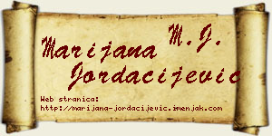 Marijana Jordačijević vizit kartica